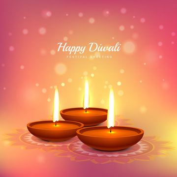 diwali festival greeting card vector design background
