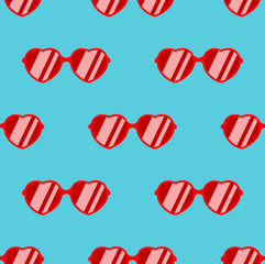 Icono plano patrón con gafas forma corazon color #1