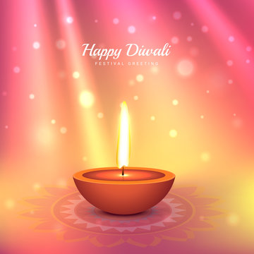 beautiful indian diwali festival greeting vector design