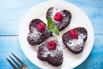 Brownie heart-shaped