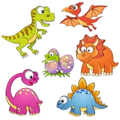 Fotobehang Set cartoon dinosaurussen © alka5051