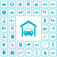 Set of forty transport and car service icons