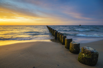 sunset over the sea beach
