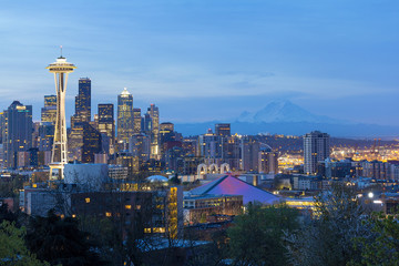 Obraz premium Seattle Cityscape at Twilight