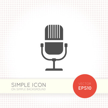 Flat  icon of microphone