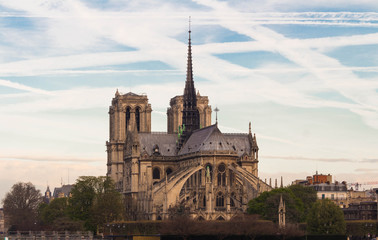 Fototapeta na wymiar The catholic Notre Dame cathedral, Paris, France.