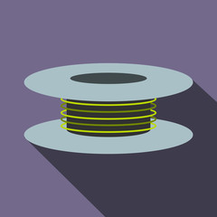 Wire spool icon, flat style