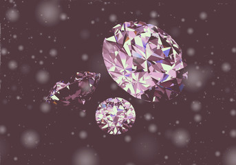 Diamond on black background.High quality 3d render