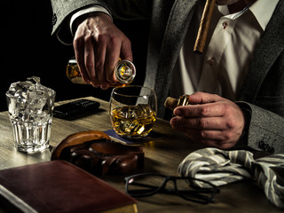 Drinking whiskey at night