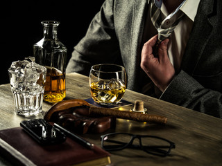 Drinking whiskey at night
