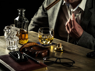 Drinking whiskey at night