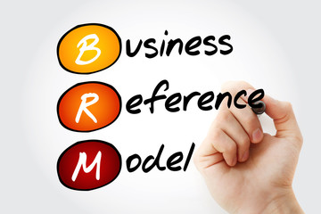 Hand writing BRM - Business Reference Model with marker, acronym business concept