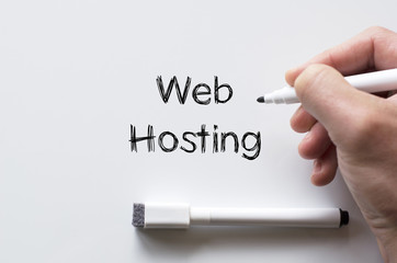 Web hosting written on whiteboard