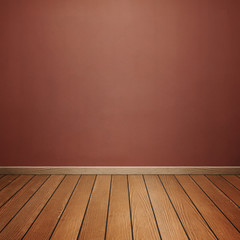 room interior with concrete wall and brown wood floor