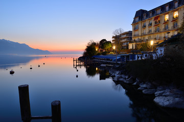 Lake Geneva at dusk