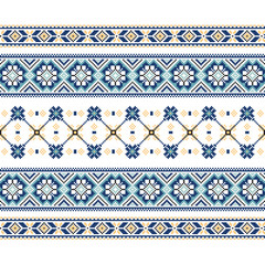 Set of Ethnic ornament pattern in blue colors