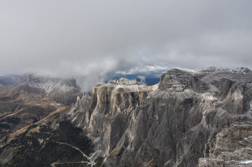 Italy, Dolomites, Sass Pordoi is one of the most visited mountains of the Dolomites.