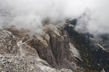 Italy, Dolomites, Sass Pordoi is one of the most visited mountains of the Dolomites.