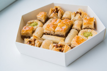 Oriental sweets with honey and nuts