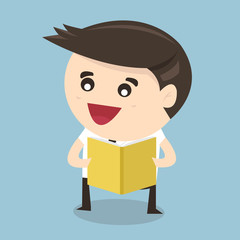 Businessman reading the shining book, VECTOR, flat design