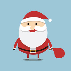 Santa claus on blue background. Vector illustration for retro ch