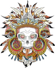 Aztec indian Skull