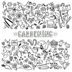 hand drawn garden icons