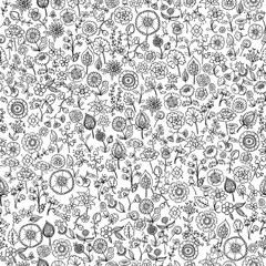 hand drawn floral seamless background