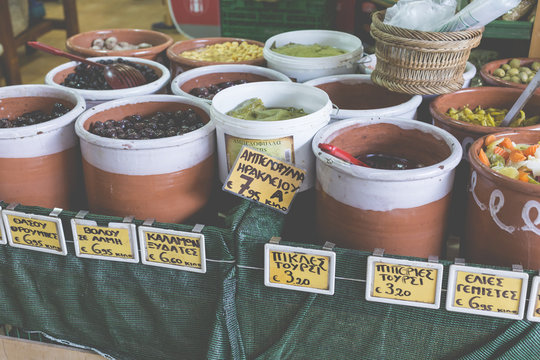 Local Food In Chania, Crete, Greece