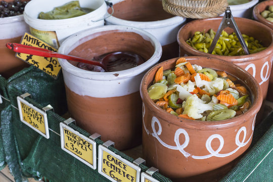 Local Food In Chania, Crete, Greece