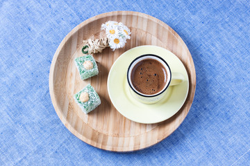 Turkish coffee with spring style