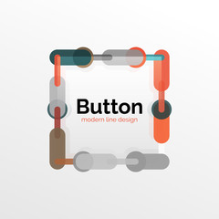 Thin line design geometric button, flat illustration