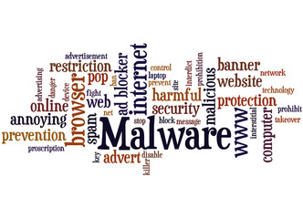 Malware, word cloud concept 3