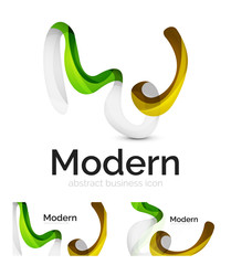 Obraz na płótnie Canvas Vector abstract ribbon logo with business card identity design
