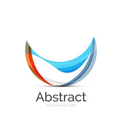Fototapeta na wymiar Circle logo. Transparent overlapping swirl shapes. Modern clean business icon