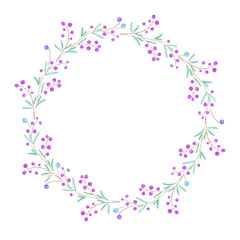 Obraz na płótnie Canvas Floral wreath.Colored pencils hand drawn illustration.White background.