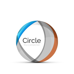 Circle logo. Transparent overlapping swirl shapes. Modern clean business icon