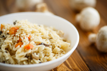 dietary pilaf with mushrooms 