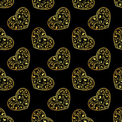 gold hearts seamless
