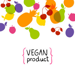 Vector Illustration of a Colorful Fruit Background