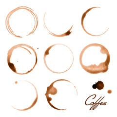 Vector Illustration of Coffee Cup Stains - 107659379