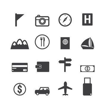 Travel icons set.