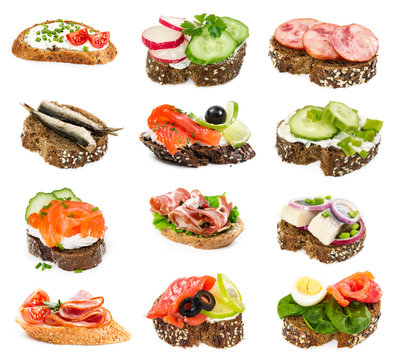 Set of small sandwiches