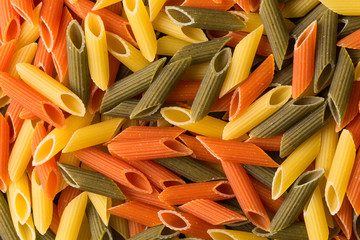 Three color penne pasta