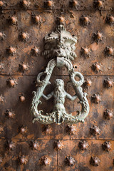 Ancient wooden spiked door detail i