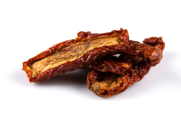 dried tomatoes on white background