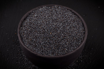 poppy seeds in a stone bowl