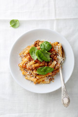 italian pasta with meat sauce