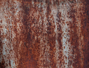 Steel walkway mats sprayed red rust