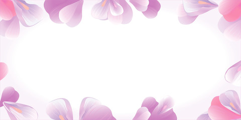 Fototapeta na wymiar Flowers frame. Pink petals isolated on white. Vector